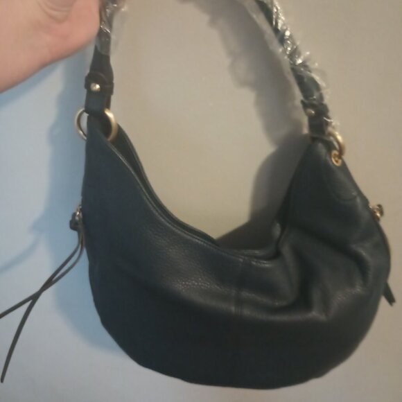 NWOT Silpada Navy Genuine Leather Handbag Shoulder Bag Hobo Purse w/Dustbag - Picture 1 of 2
